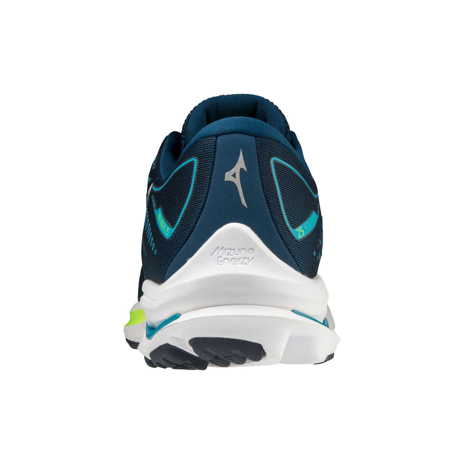Posterior view of mizuno wave rider 25 running shoes (7232248119458)