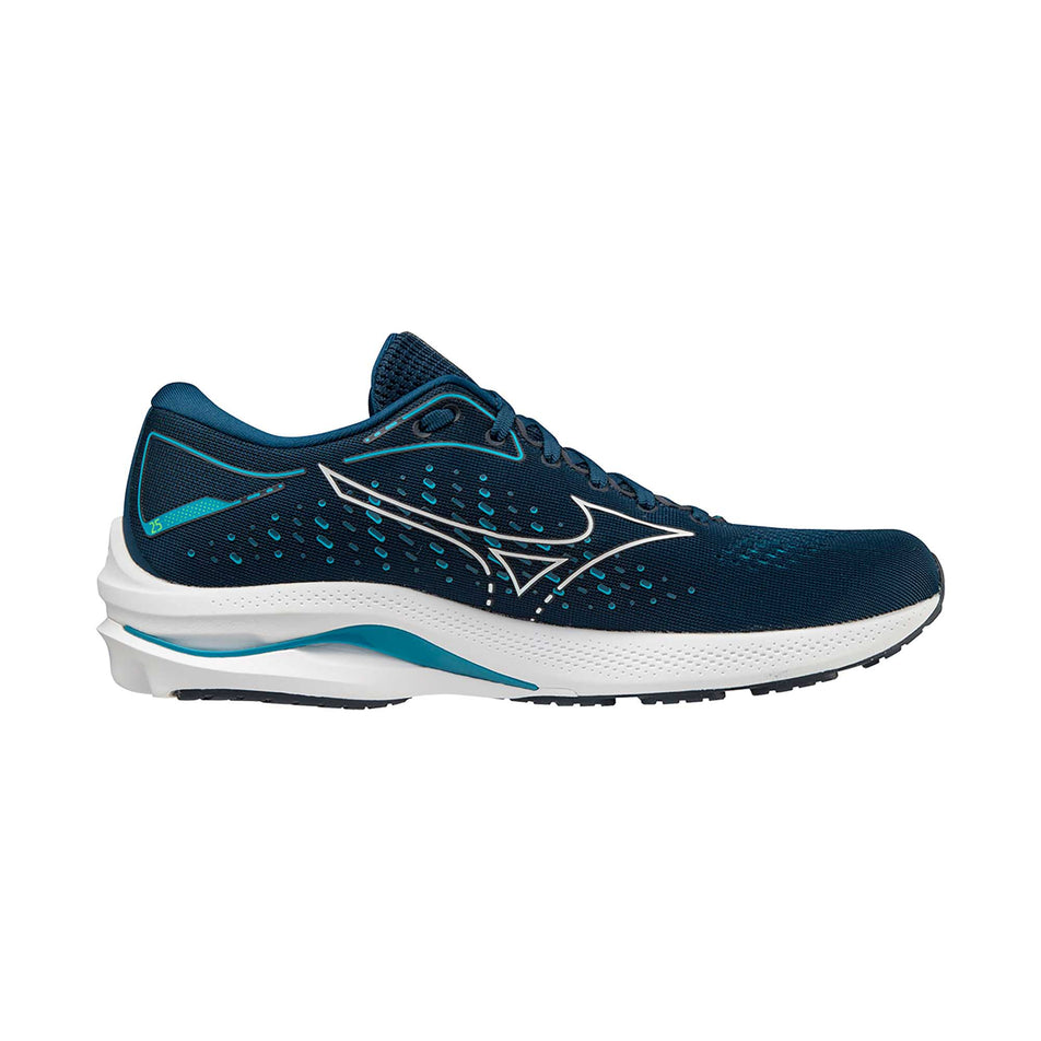 Medial view of mizuno wave rider 25 running shoes (7232248119458)