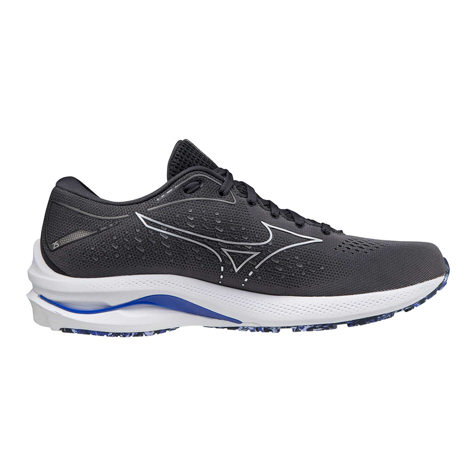Medial view of men's mizuno wave rider 25 running shoes (6882947137698)