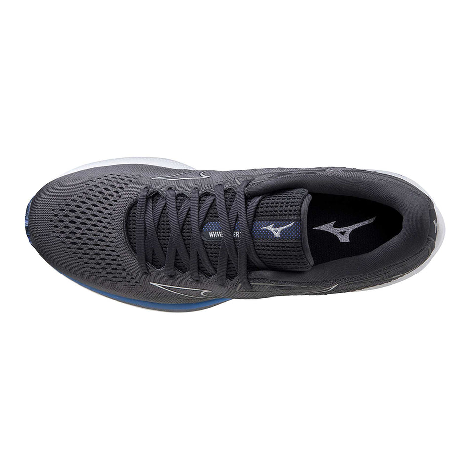Upper view of men's mizuno wave rider 25 running shoes (6882947137698)
