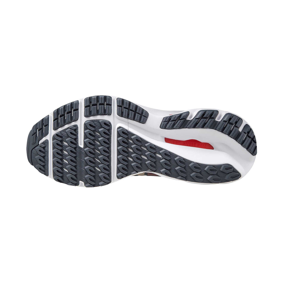 The full outsole on the left shoe from a pair of men's Mizuno Wave Inspire 17 (6897309941922)
