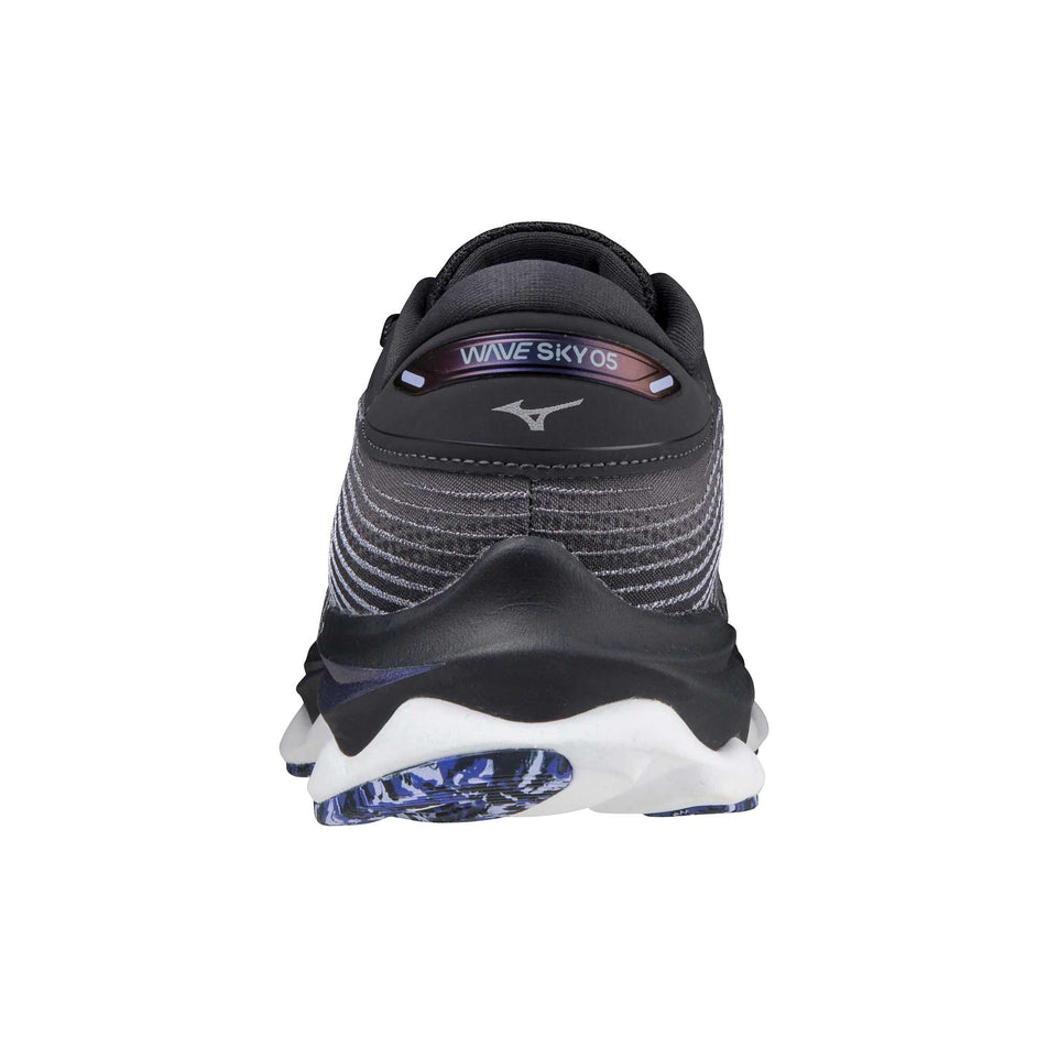 Posterior view of women's mizuno wave sky 5 running shoes (6883010085026)