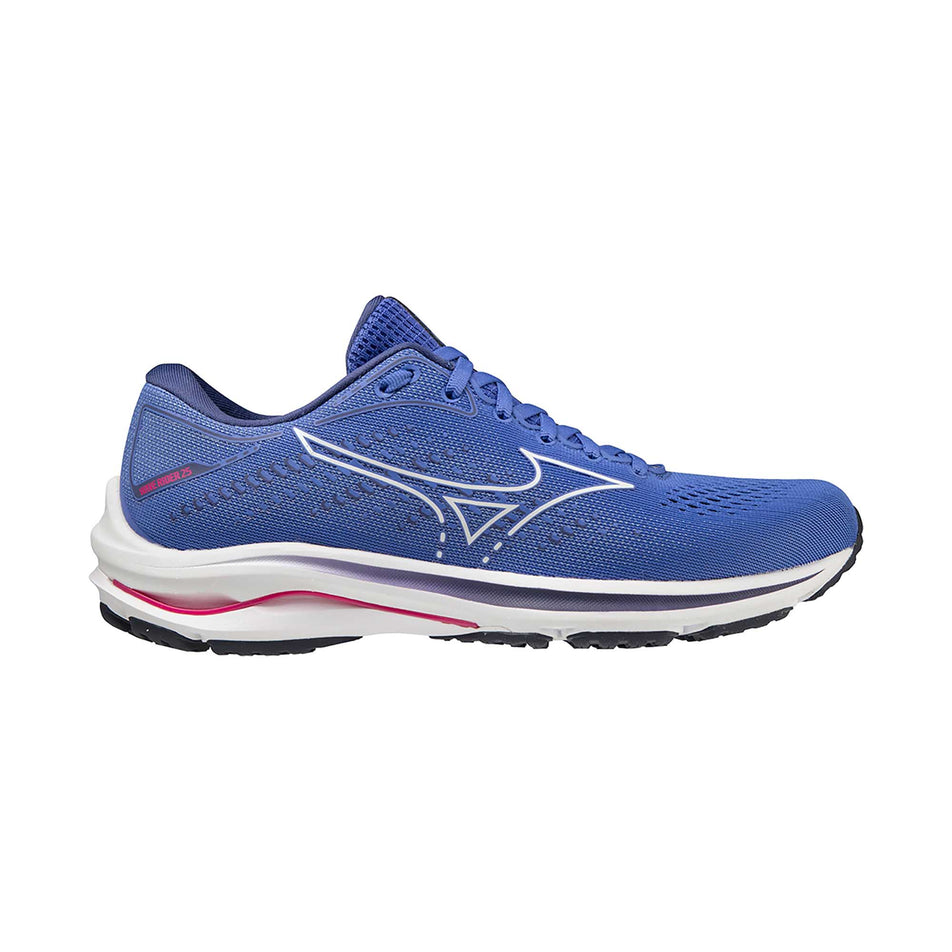 Lateral view of women's mizuno wave rider 25 running shoes (7232307757218)