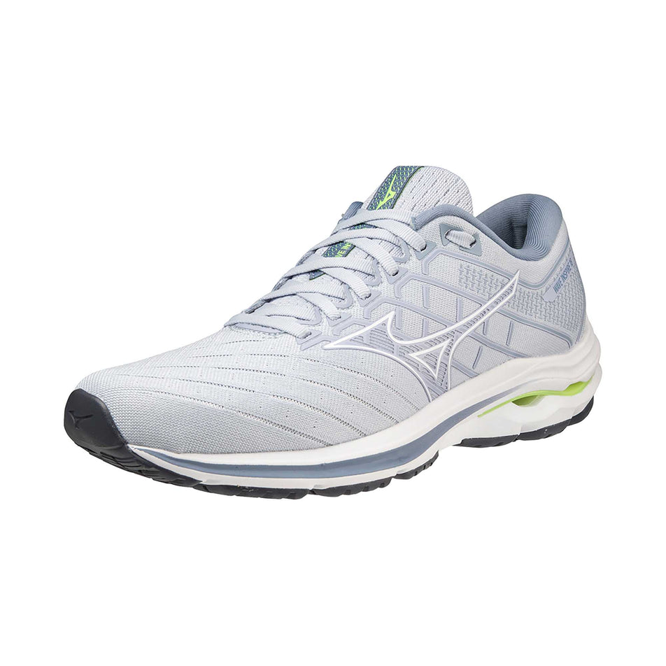 Lateral angled view of women's mizuno wave inspire 18 running shoes (7232317849762)