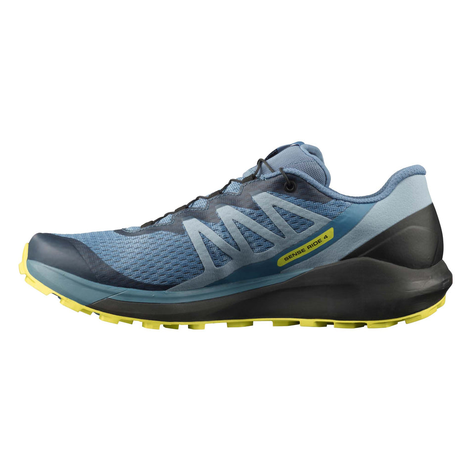 Medial view of men's salomon sense ride 4 running shoes (7536128983202)