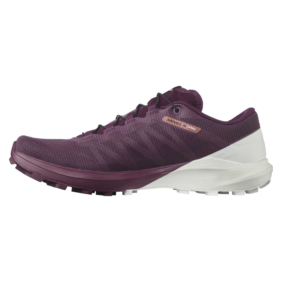 Medial view of Salomon women's Sense 4 running shoe (6888716304546)