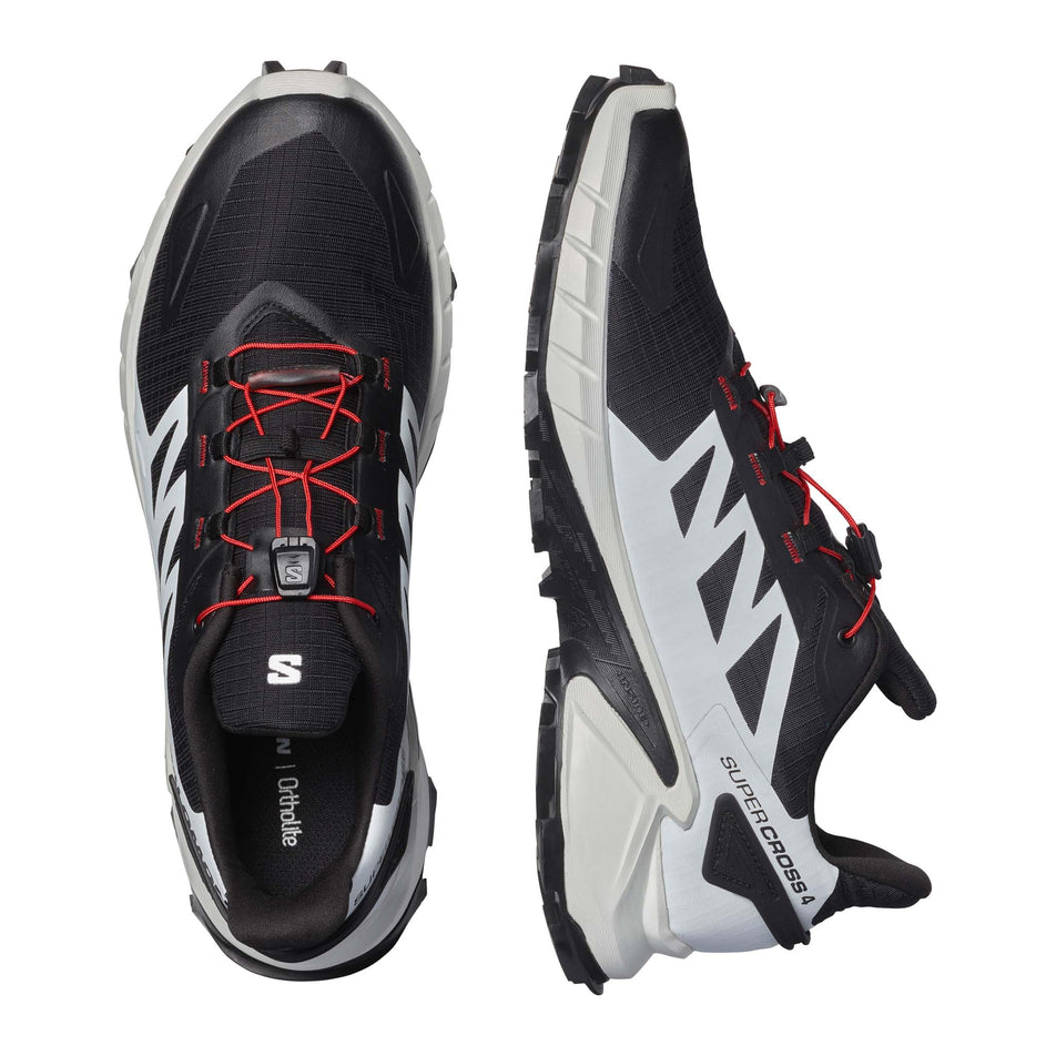 Upper and medial view of men's salomon supercross 4 running shoes (7528568160418)