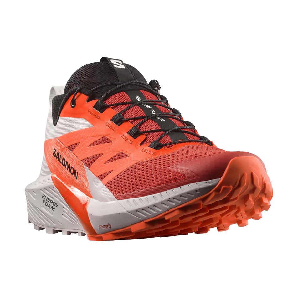 Lateral side of the right shoe from a pair of men's Salomon Sense Ride 5 Running Shoes (7772886466722)