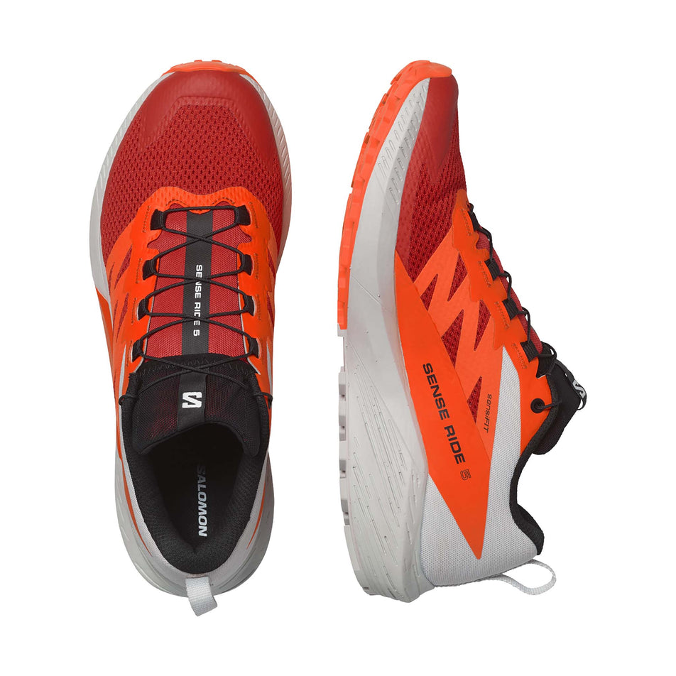 A pair of men's Salomon Sense Ride 5 Running Shoes (7772886466722)