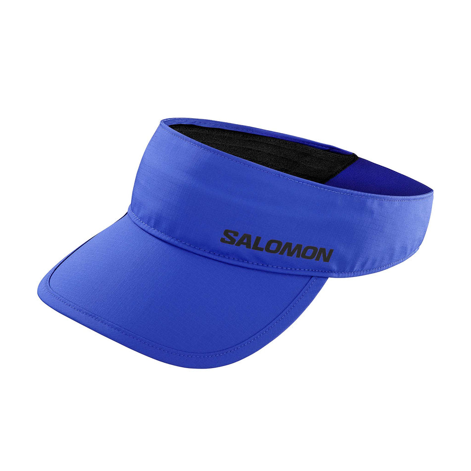 Front view of Salomon Unisex Cross Running Visor in blue. (7777952006306)