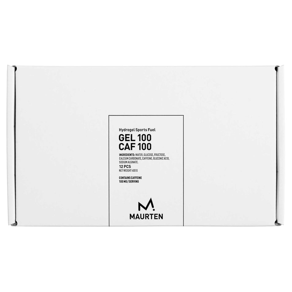 Above view of maurten gel 100 caf 100 box - 12 servings (7077192204450)