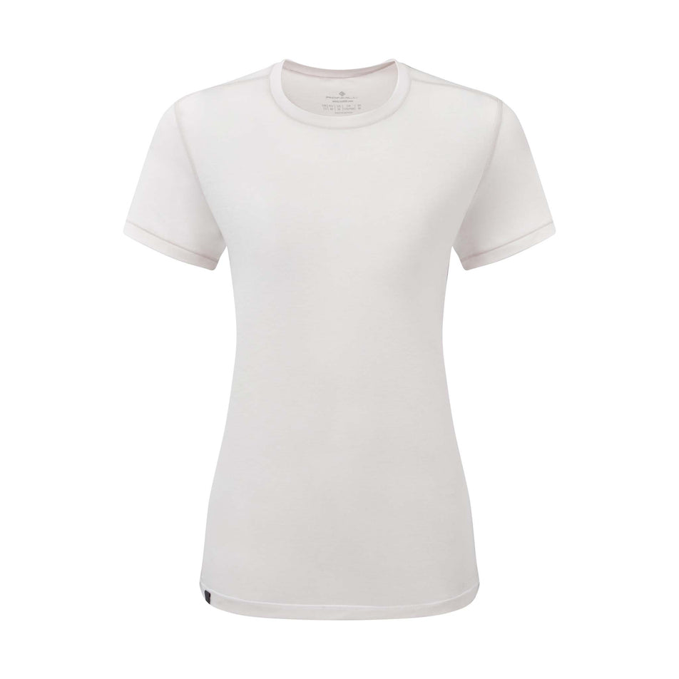Front view of Ronhill Women's Life Tencel S/S Running Tee in white (7572948779170)