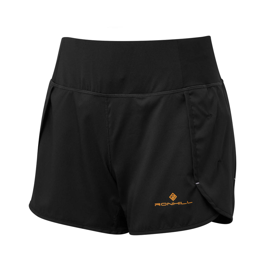 Front view of Ronhill Women's Tech Revive Running Short in black. (7744877494434)