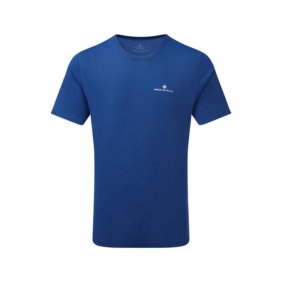 Front view of Ronhill Men's Core S/S Running Tee in blue (7574448963746)