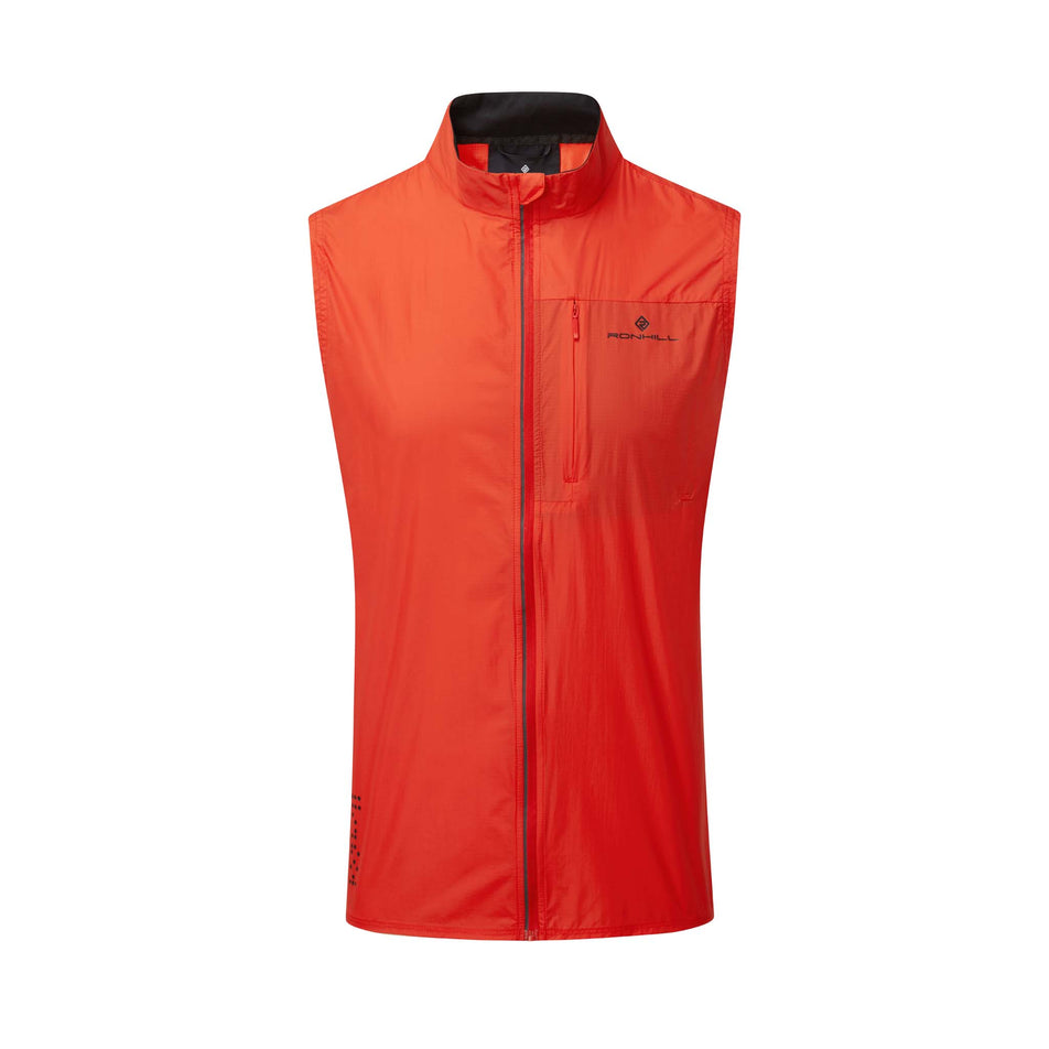 Front view of Ronhill Men's Tech LTW Running Gilet in red (7593191112866)