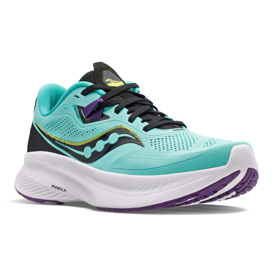 Anterior view of women's saucony guide 15 running shoes (7271900774562)