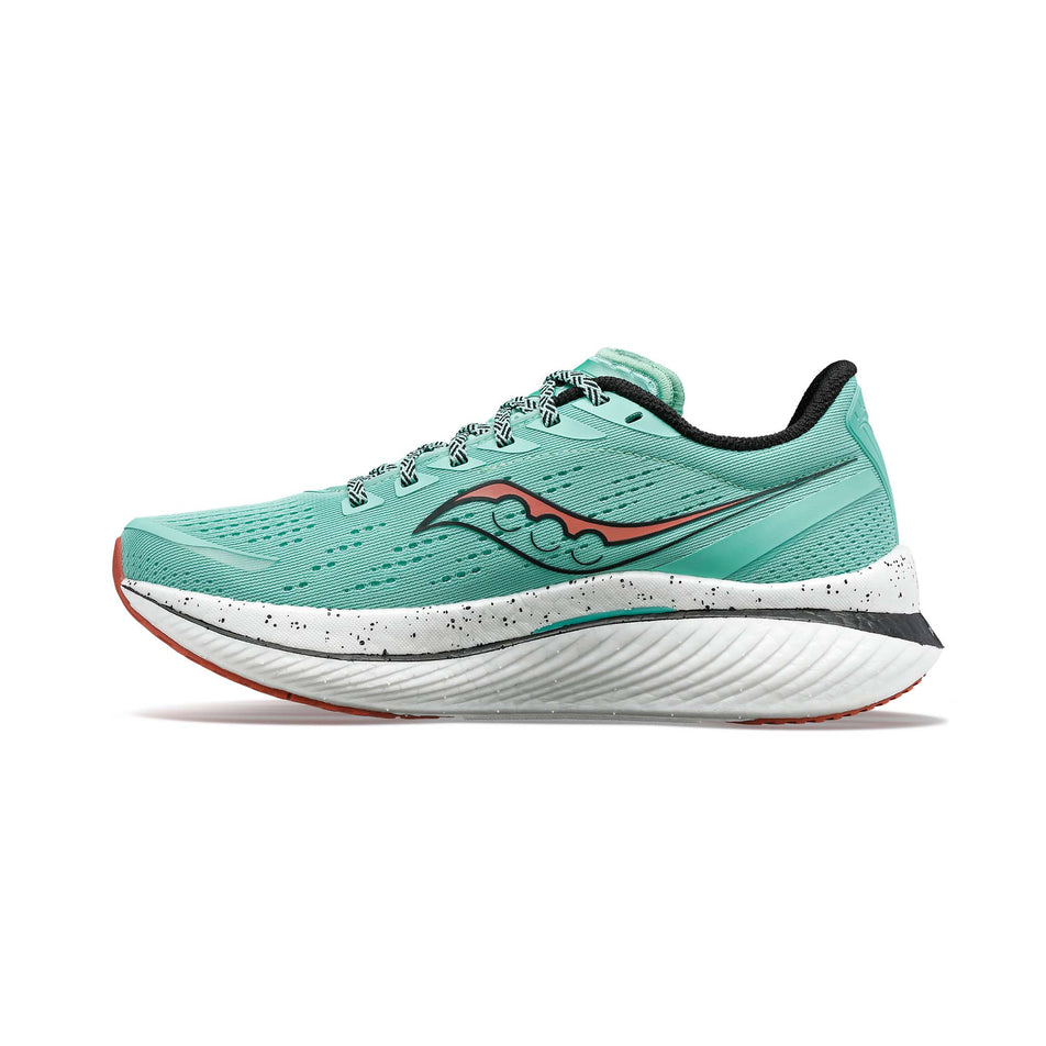 Medial side of the right shoe from a pair of women's Saucony Endorphin Speed 3 Running Shoes (7752276246690)