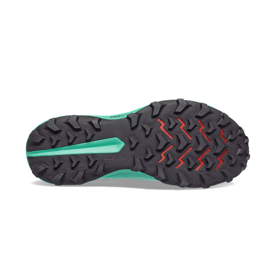 The outsole of the right shoe from a pair of Saucony Women's Peregrine 13 Running Shoes (7752250359970)