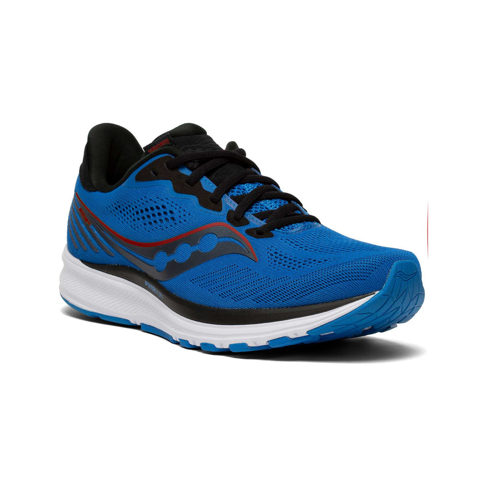 Front angled view of men's Saucony Ride 14 running shoe (6890622451874)