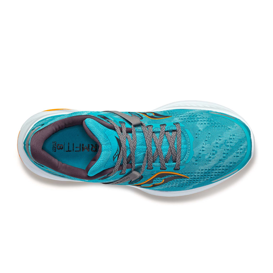 Right shoe upper view of Saucony Men's Guide 16 Running Shoes in blue. (7752244166818)