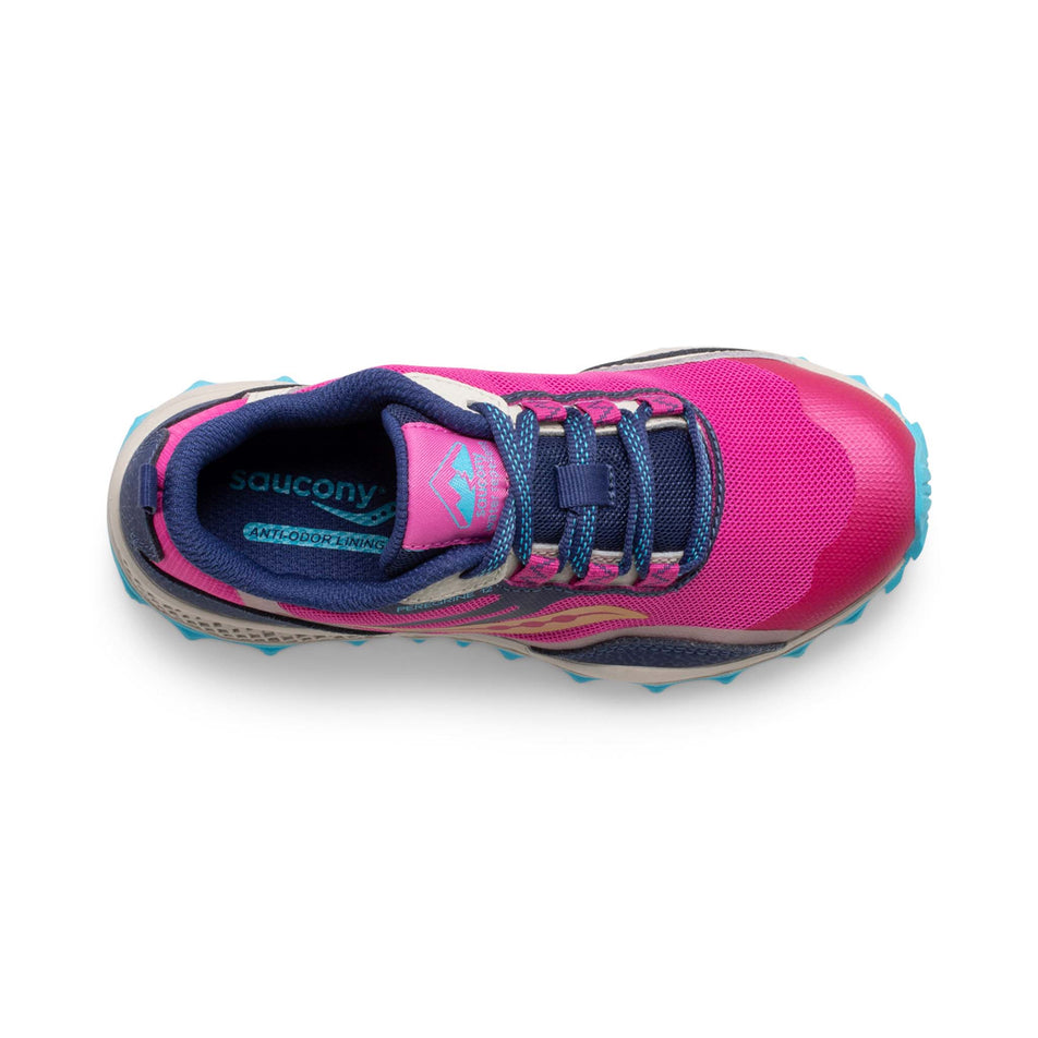 The upper of the right shoe from a pair of girls' Saucony Peregrine Shield Running Shoes (7525294637218)