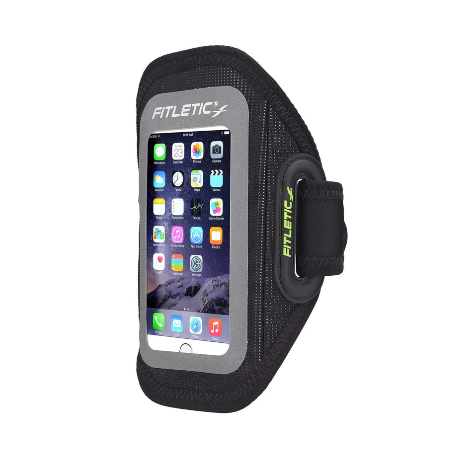 Angled view of unisex fitletic surge running arm band (6950154961058)
