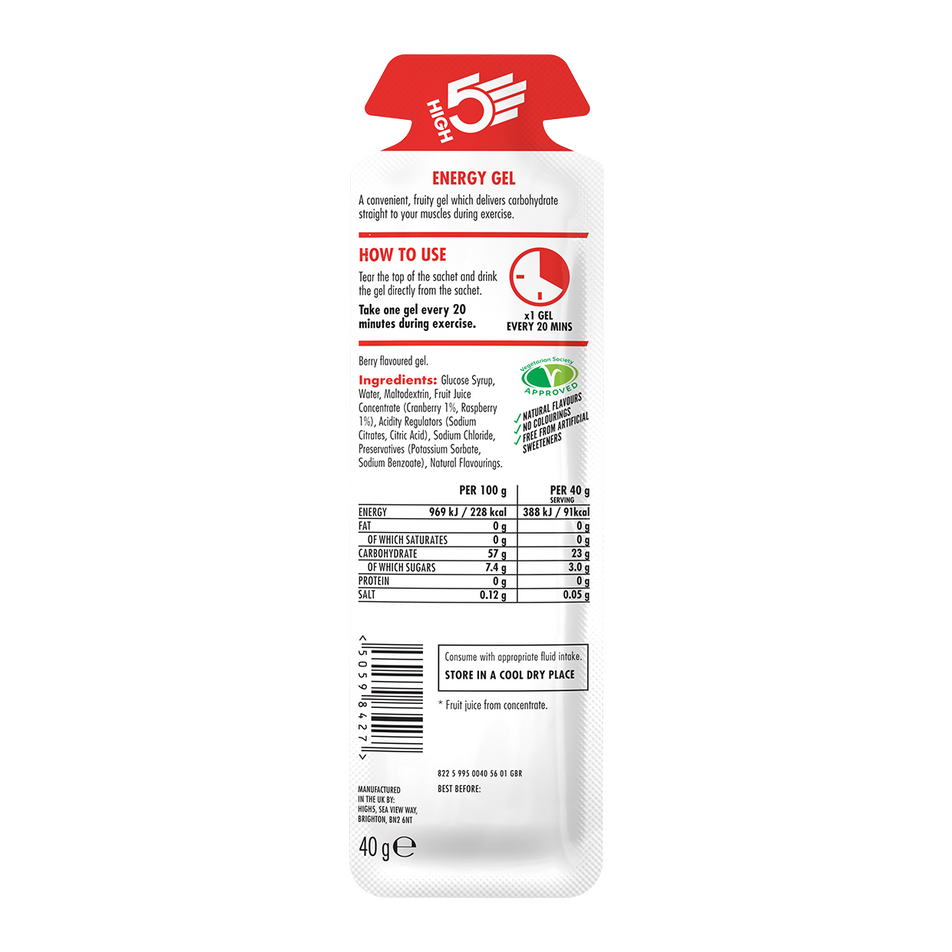 Behind view of high 5 energy gel h5 berry (7074330509474)