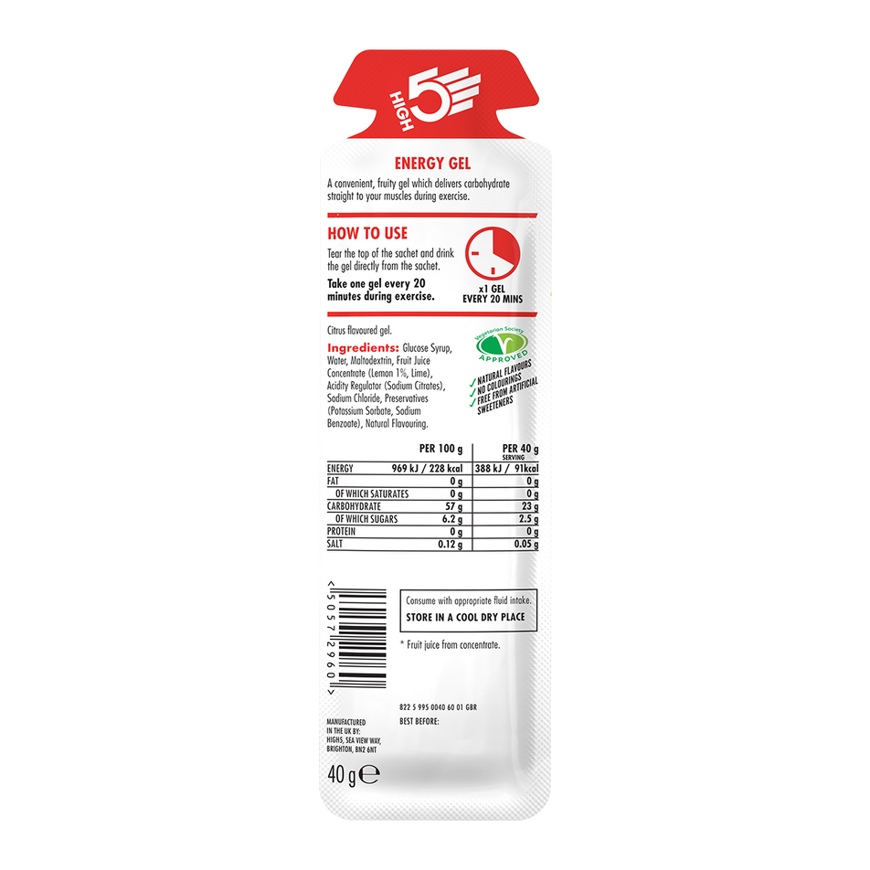 Behind view of high 5 energy gel h5 citrus (7074335162530)