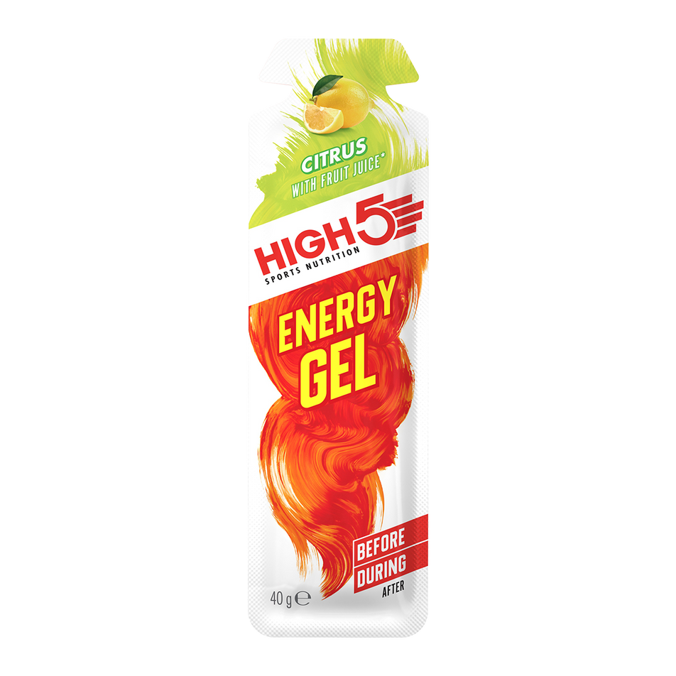 Front view of high 5 energy gel h5 citrus (7074335162530)