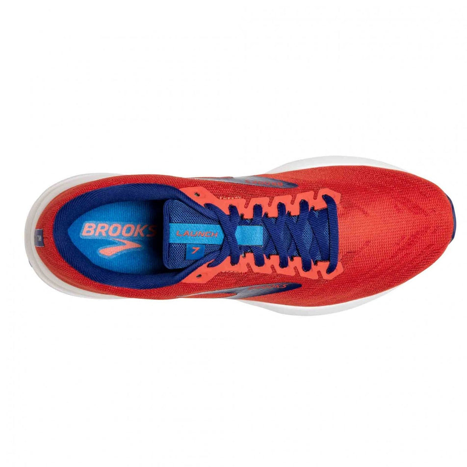 Upper view of men's brooks launch 7 running shoes (7016901836962)