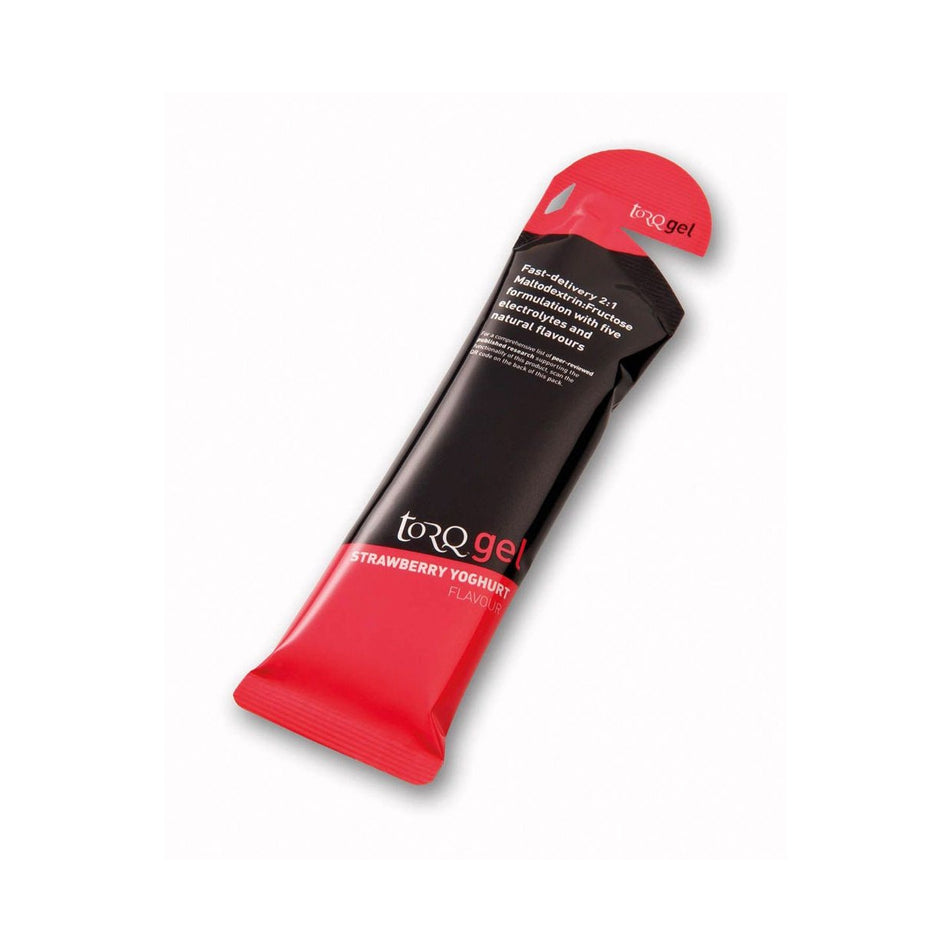 Front view of torq energy gel - strawberry yoghurt (7076779294882)