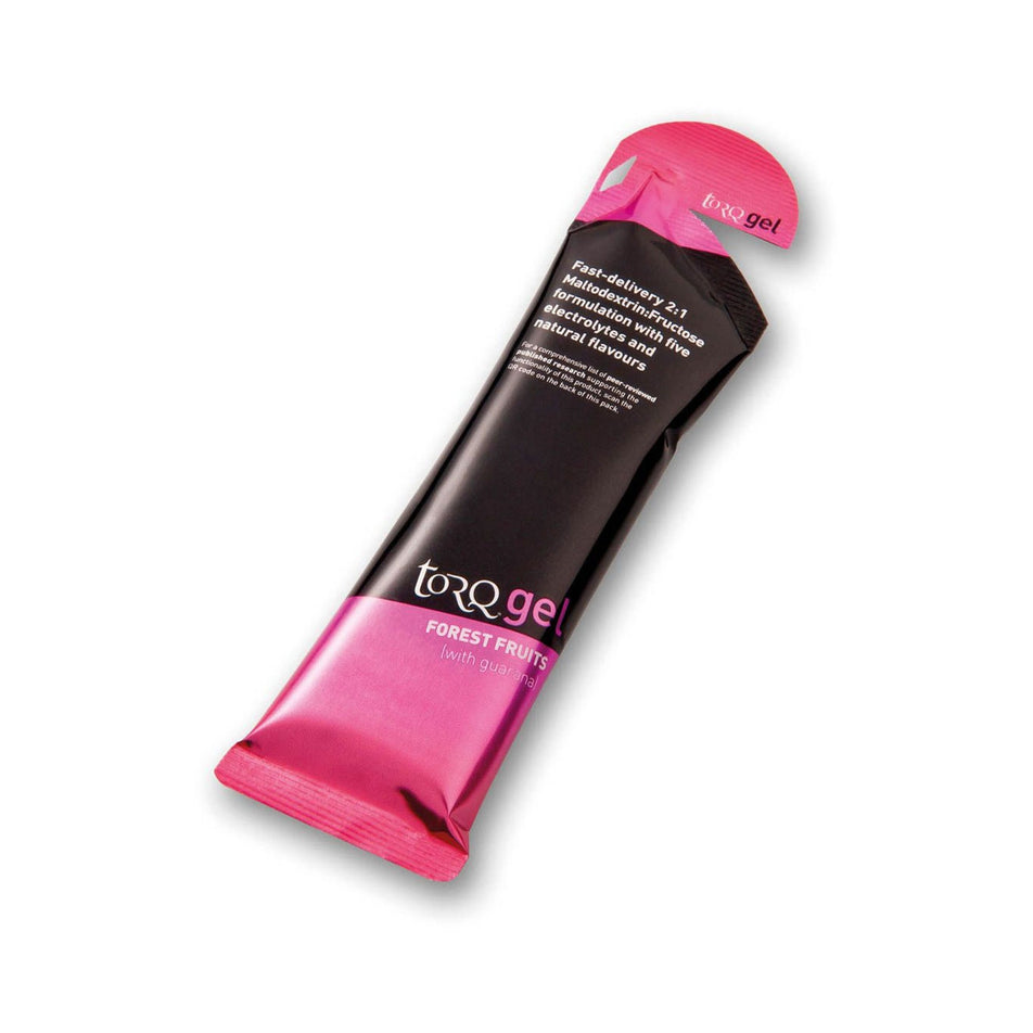 Front view of torq energy gel with guarana - caffeinated Forest Fruits (7076786372770)