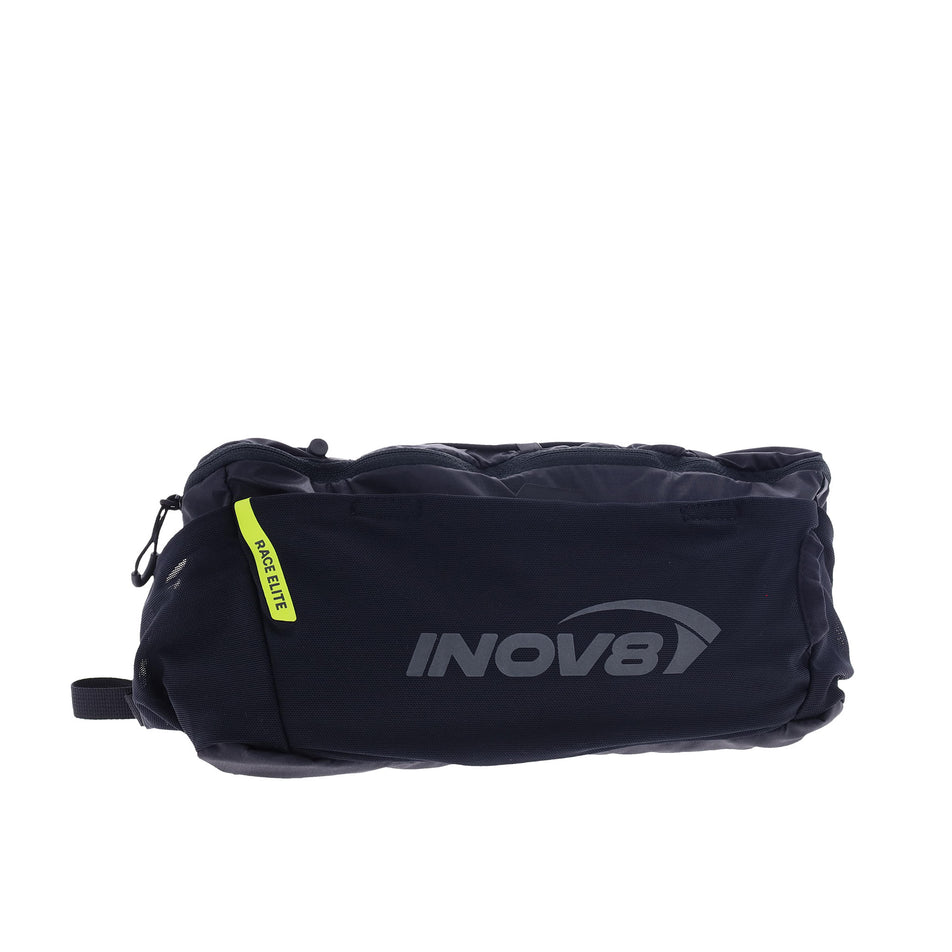 Front view of the INOV8 Unisex Race Elite (3L) Waist in the Black colourway.