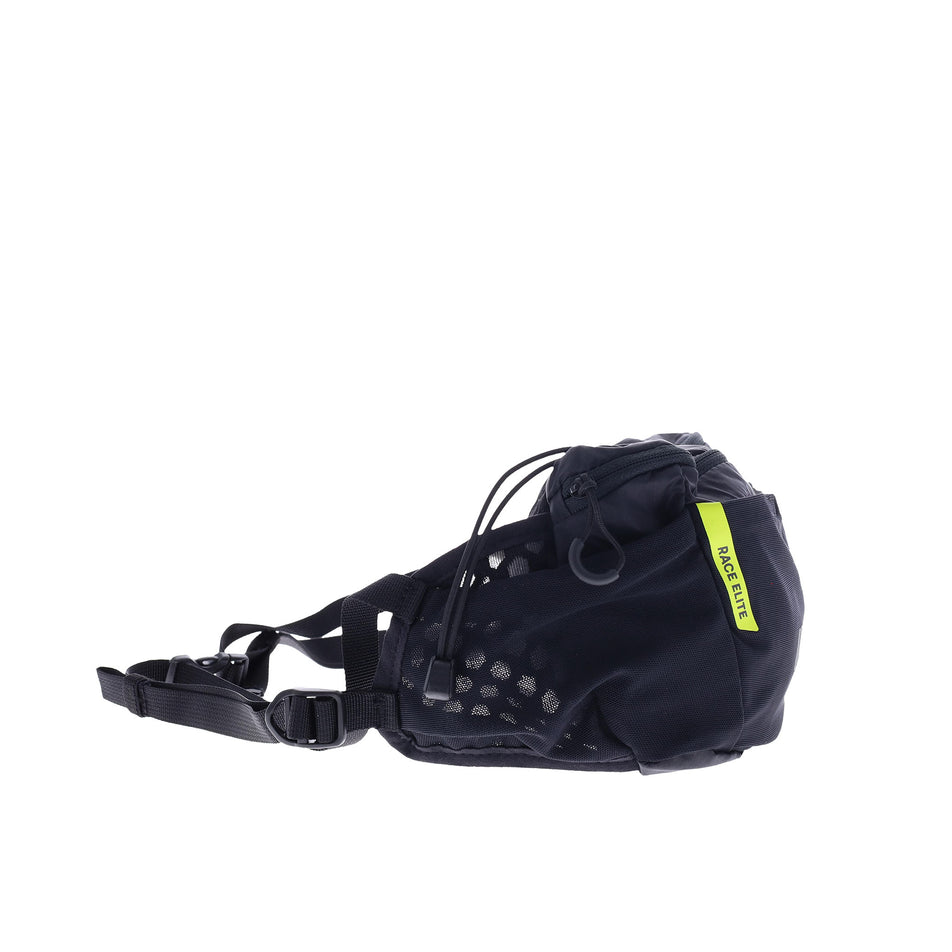 Side view of the INOV8 Unisex Race Elite (3L) Waist in the Black colourway.