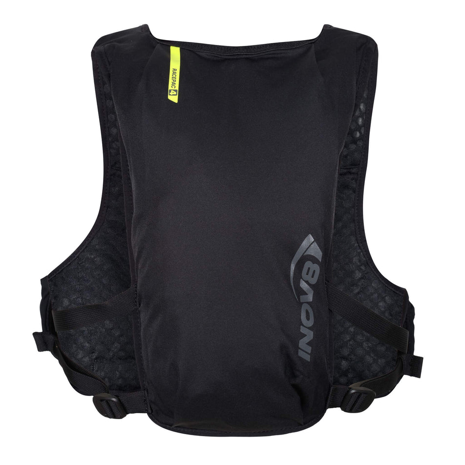 Back view of an INOV8 Unisex Racepac 4 in the Black colourway (8215013392546)