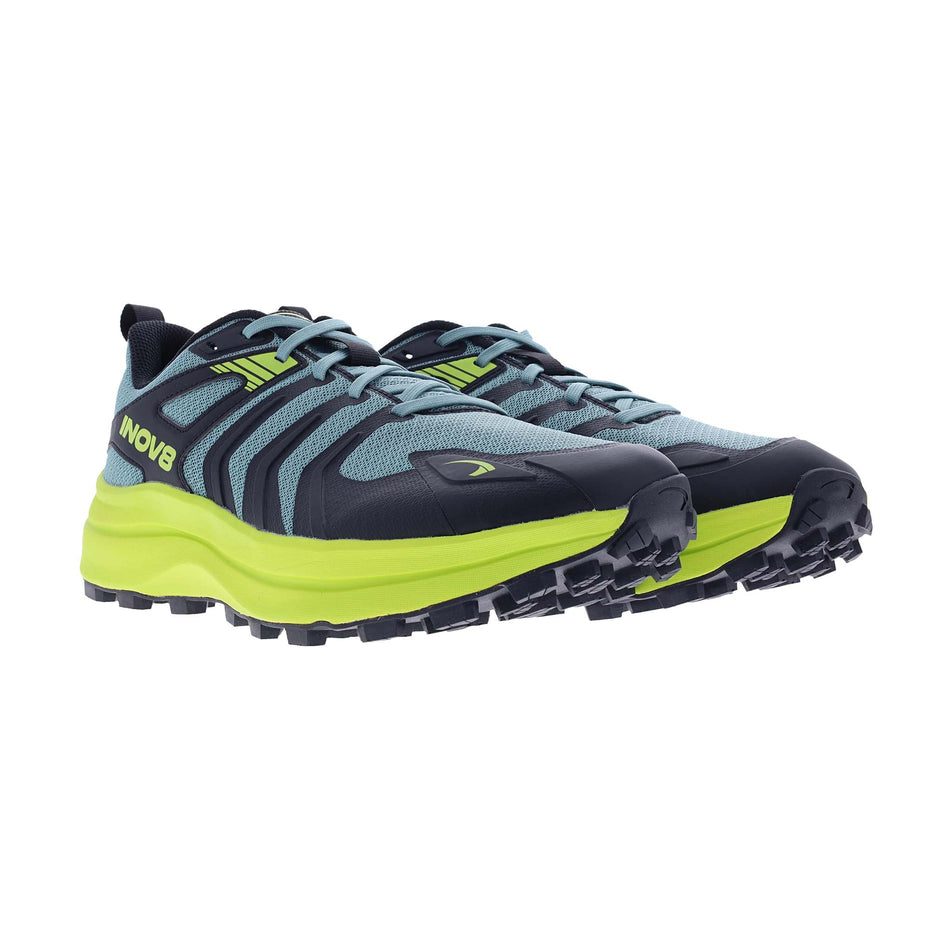 A pair of INOV8 Men's Trailtalon Max Running Shoes in the Dark Green/Green colourway.