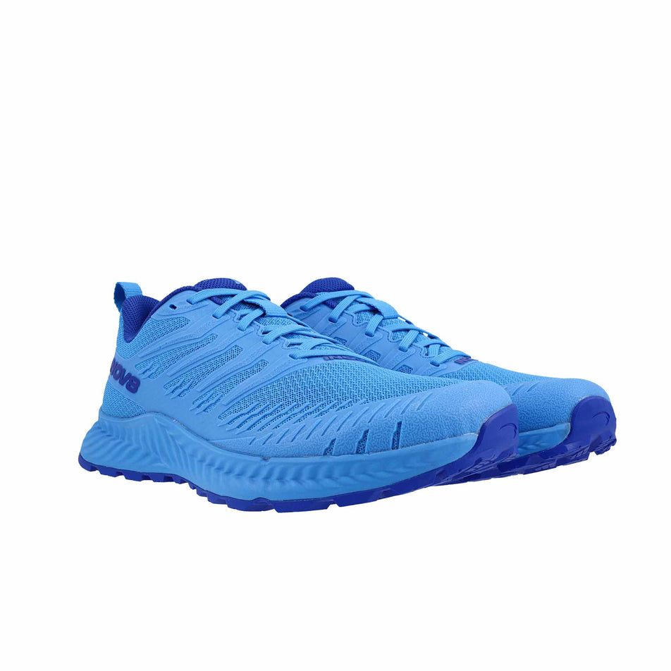 A pair of INOV8 Men's TrailFly V2 Running Shoes in the Blue colourway.