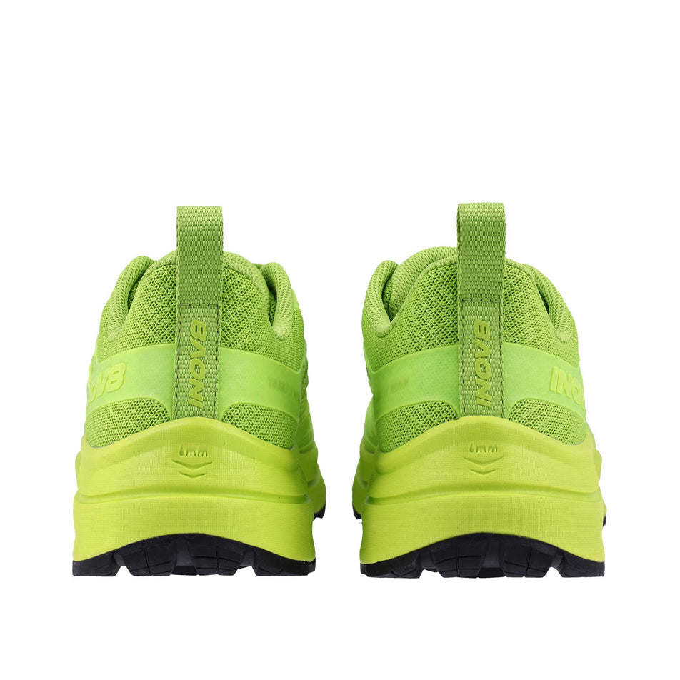 The back of a pair of INOV8 Men's TrailFly™ Max V2 Running Shoes in the Green colourway.
