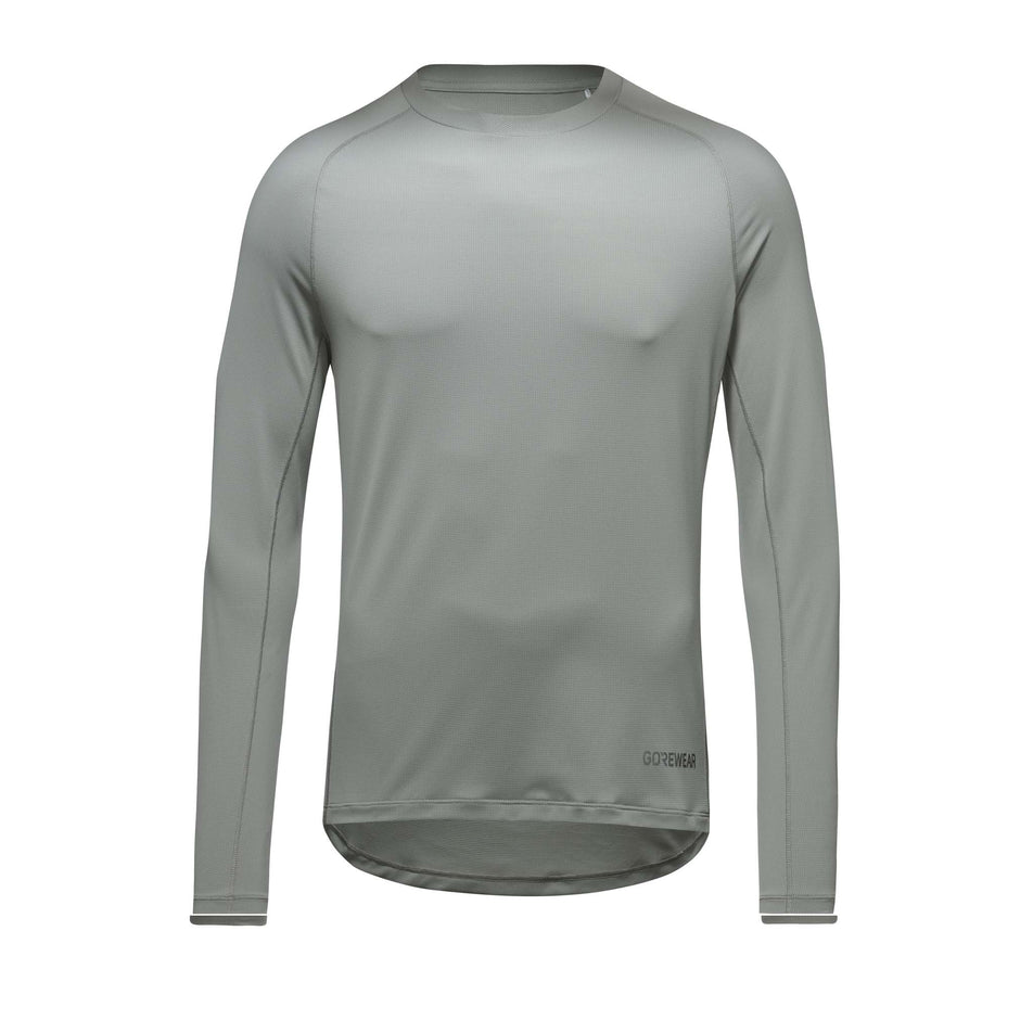 Front view of a GOREWEAR Men's Everyday LS Solid Shirt in the Lab Gray colourway (8166460719266)