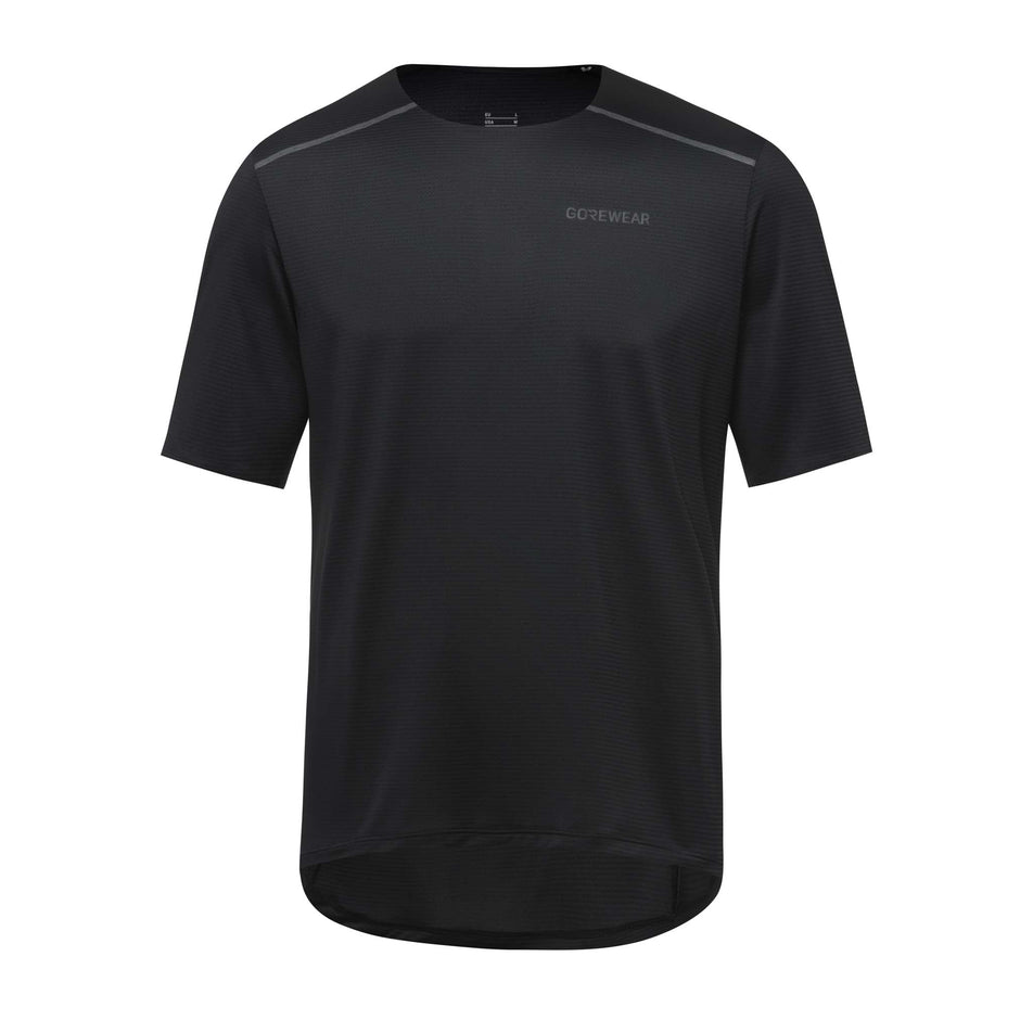Front view of a GOREWEAR Men's Contest 2.0 Tee in the Black colourway (8166466486434)