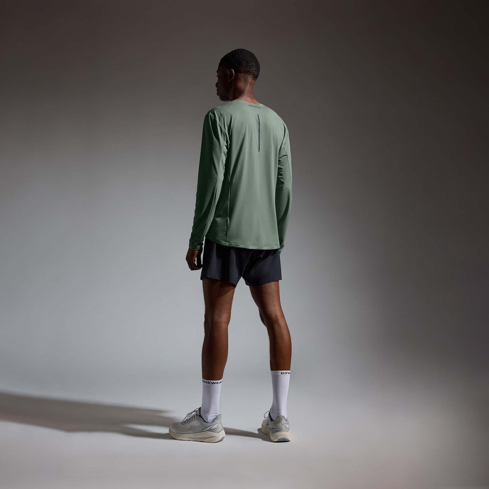 Back view of the GOREWEAR Men's Contest 2.0 Long Sleeve Tee in the Slate Green colourway.