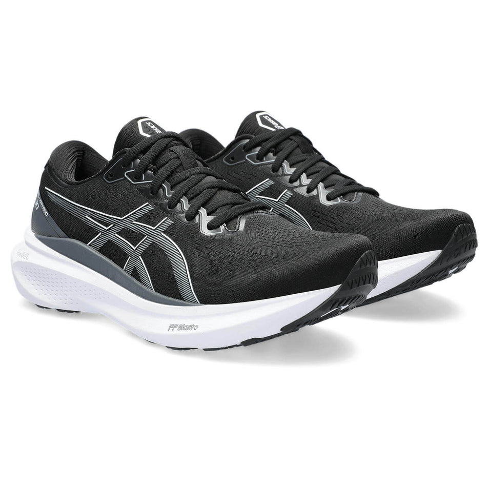 A pair of Asics Men's Gel-Kayano 30 Running Shoes in the Black/Sheet Rock colourway (8232967897250)