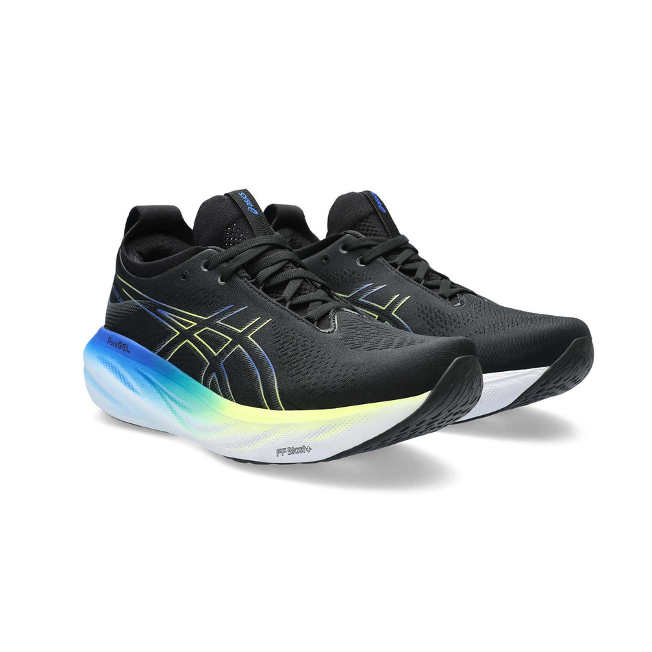 A pair of Asics Men's Gel-Nimbus 25 Running Shoes in the Black/Glow Yellow colourway (7942256263330)