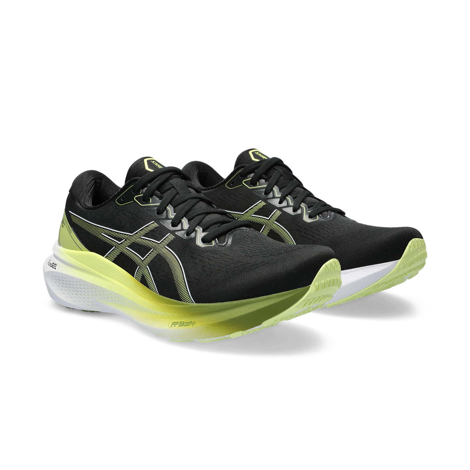 A pair of Asics Men's Gel-Kayano 30 Running Shoes in the Black/Glow Yellow colourway (7942252036258)