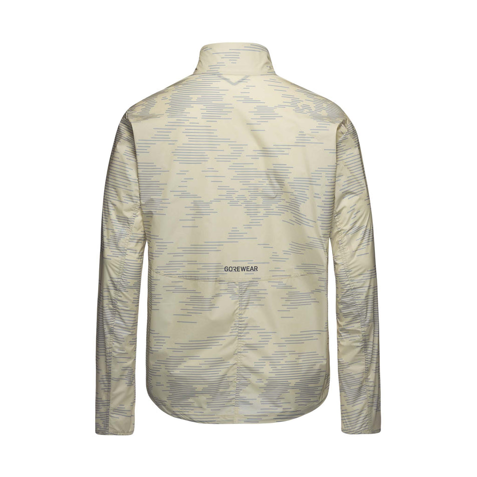 Back view of the GOREWEAR Men's Concurve Electro Windbreaker in the Crushed Tech Beige/Lab Gray colourway.