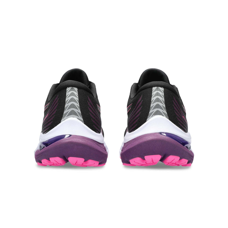 The back of a pair of Asics Women's GT-2000 11 Running Shoes in the Black/Hot Pink colourway (7942264881314)
