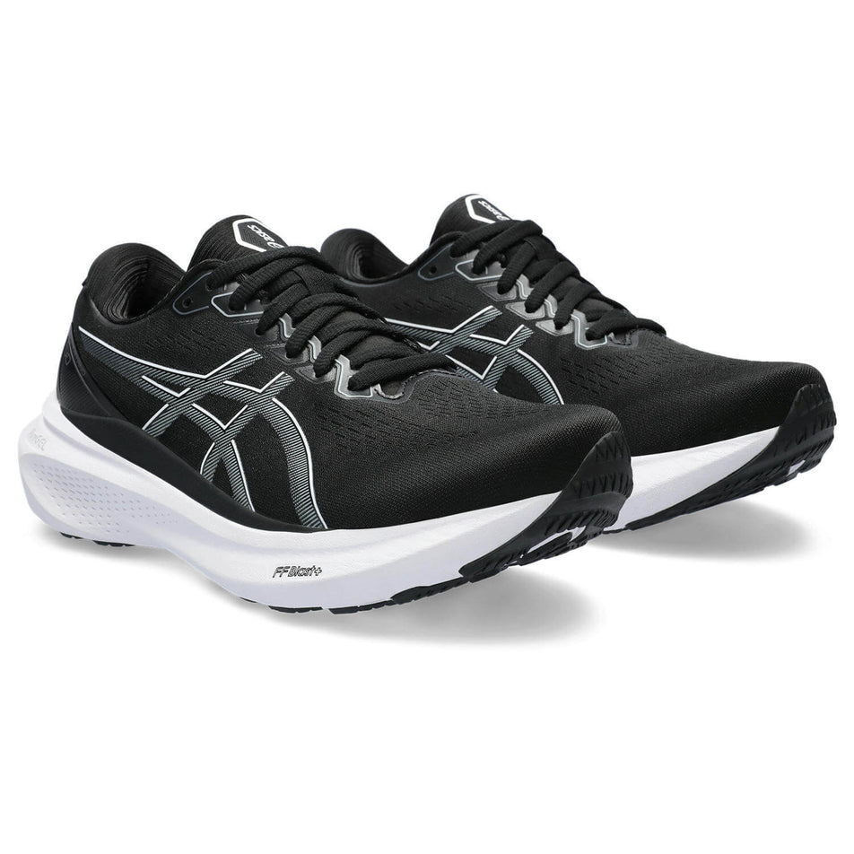 A pair of Asics Women's Gel-Kayano 30 Running Shoes in the Black/Sheet Rock colourway (8232986804386)