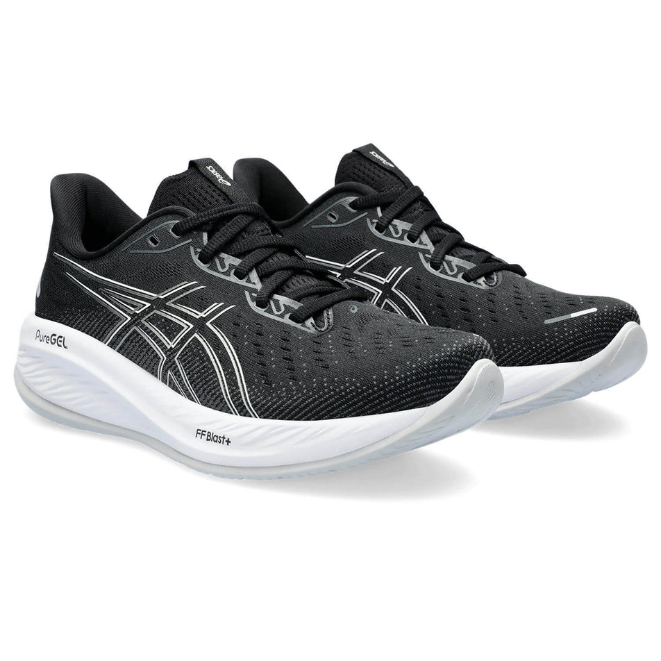 A pair of Asics Women's Gel-Cumulus 26 Running Shoes in the Black/Concrete colourway (8233023406242)