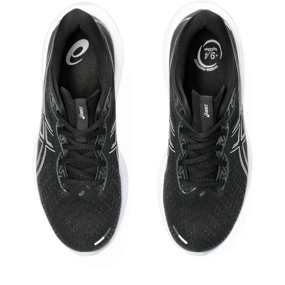 The uppers on a pair of Asics Women's Gel-Cumulus 26 Running Shoes in the Black/Concrete colourway (8233023406242)