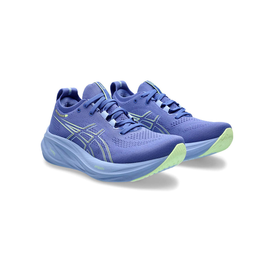 A pair of Asics Women's Gel-Nimbus 26 Running Shoes in the Sapphire/Light Blue colourway  (8150520758434)